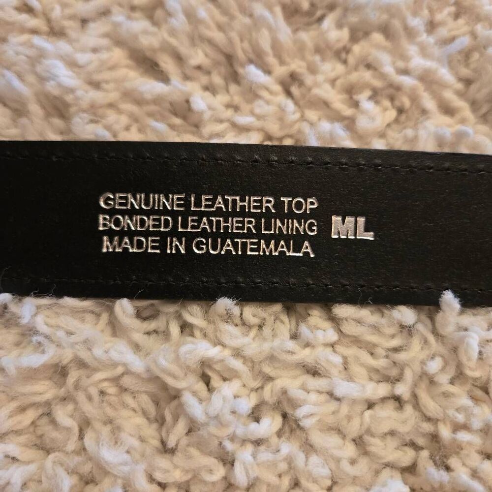 Black Suede Leather Belt M/L - Picture 4 of 7